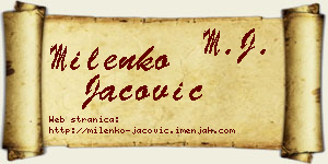 Milenko Jačović vizit kartica